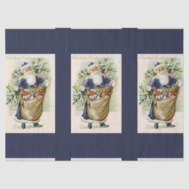 Vintage Santa Christmas Tissue Paper (Front)