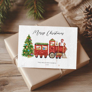 Vintage Santa Christmas Train Non-Photo Card