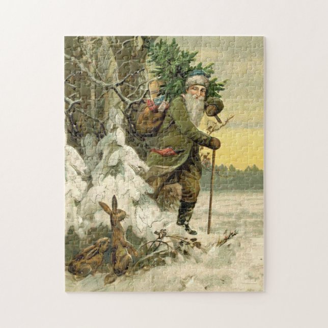 Vintage Santa Christmas Victorian Holiday Jigsaw Puzzle (Vertical)