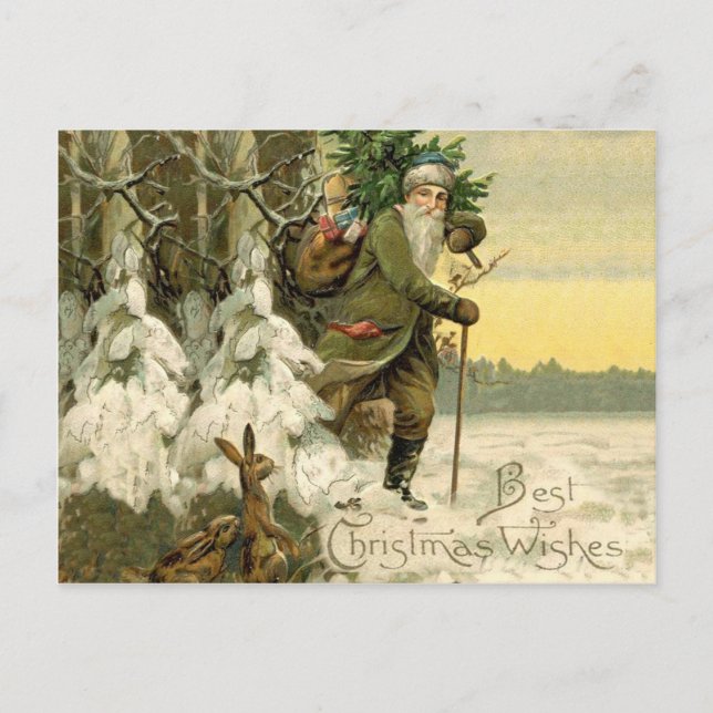 Vintage Santa Christmas Victorian Holiday Postcard (Front)