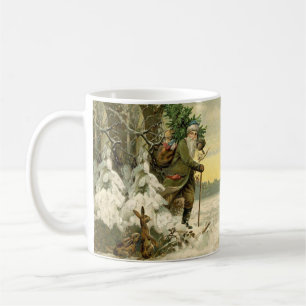 Vintage Santa Christmas Victorian Holiday Tree  Coffee Mug