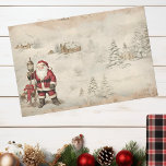 Vintage Santa Christmas Winter Decoupage Tissue Paper<br><div class="desc">This design may be personalized by choosing the Edit Design option. You may also transfer onto other items. Contact me at colorflowcreations@gmail.com or use the chat option at the top of the page if you wish to have this design on another product or need assistance. See more of my designs...</div>