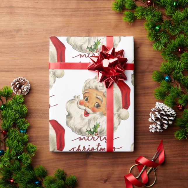 Vintage Santa Christmas Wrapping Paper (Holiday Gift)