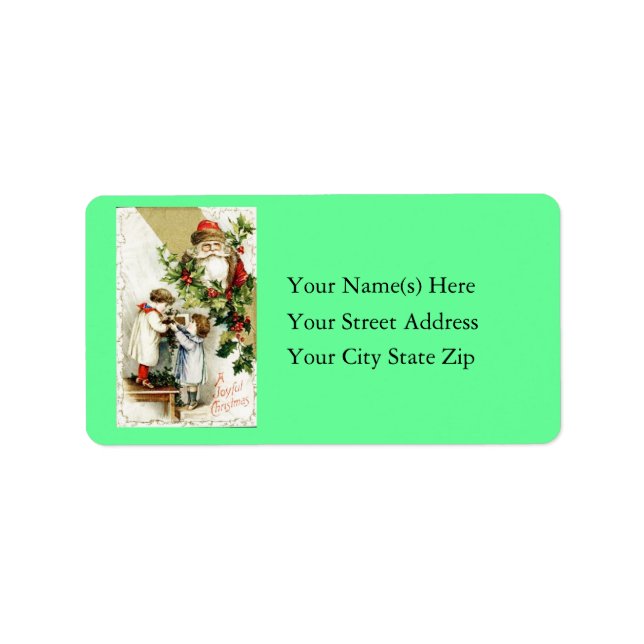 Vintage Santa Claus Address Label (Front)