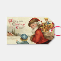Vintage Santa Claus and Child Christmas Holiday