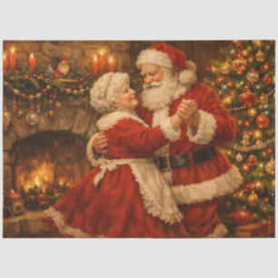 Vintage Santa Claus and Misses Claus Dance Tissue Paper