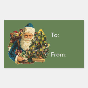 Vintage Santa Claus Bearing Gifts Gift Tag