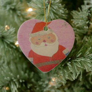 Vintage Santa Claus Ceramic Ornament