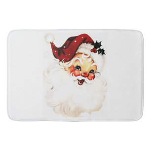 Vintage Santa Claus: Cheerful Holiday Charm Bath Mat