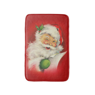 Vintage Santa Claus Christmas Bath Mat