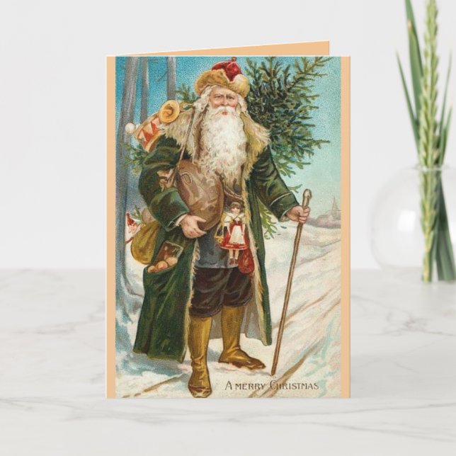 Vintage Santa Claus Christmas Card (Front)