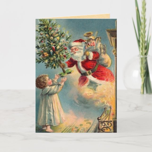 Vintage Santa Claus Christmas Card (Front)