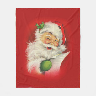 Vintage Santa Claus Christmas Fleece Blanket