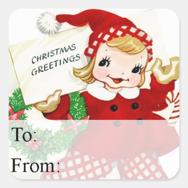 Vintage Santa Claus Christmas Gift Tag (Front)