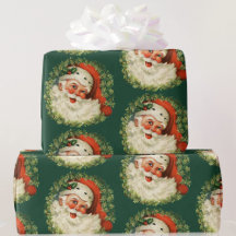 Vintage Santa Claus Christmas Green & Red 