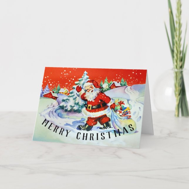 Vintage Santa Claus Christmas Greeting Card (Front)
