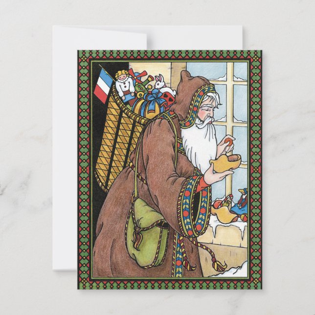 Vintage Santa Claus Christmas Party Invitation (Front)