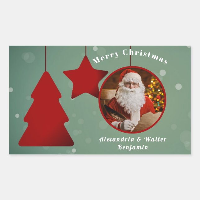 Vintage Santa Claus Christmas Personalize Sticker (Front)