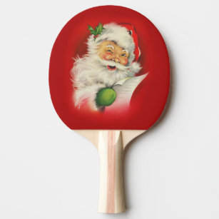 Vintage Santa Claus Christmas Ping Pong Paddle