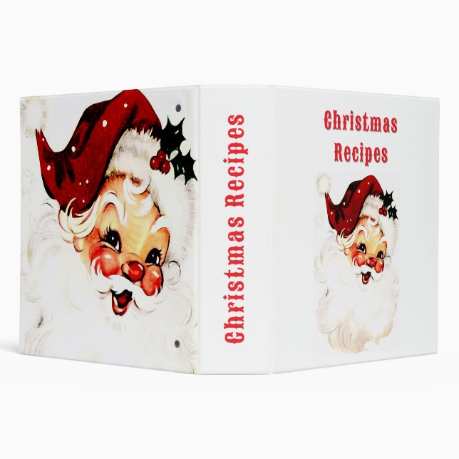 Vintage Santa Claus Christmas Recipes Binder (Background)