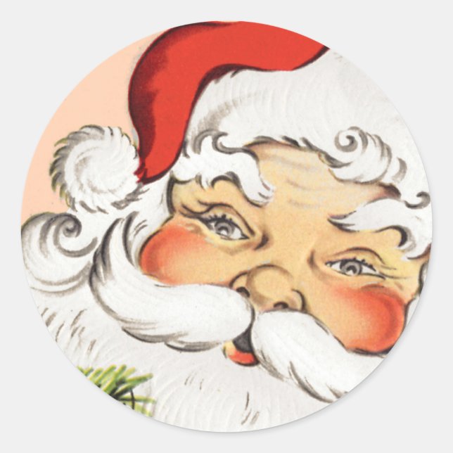 Vintage Santa Claus Christmas sticker (Front)