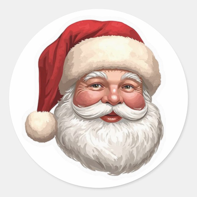 Vintage Santa Claus Christmas Sticker (Front)