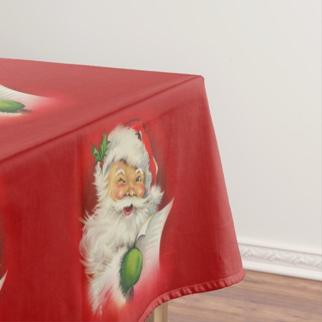Vintage Santa Claus Christmas Tablecloth (In Situ)
