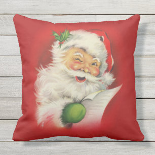 Vintage Santa Claus Christmas Throw Pillow