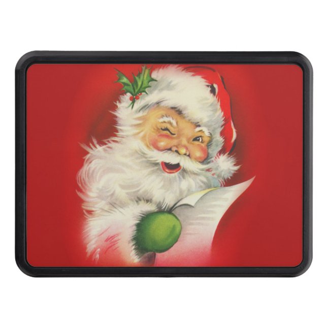 Vintage Santa Claus Christmas Trailer Hitch Cover (Front)