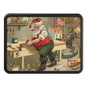 Vintage Santa Claus Christmas Workshop Trailer Hitch Cover