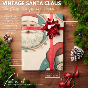 Vintage Santa Claus Christmas Wrapping Paper