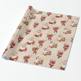 Vintage Santa Claus Christmas Wrapping Paper