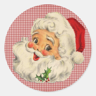 Vintage Santa Claus Classic Round Sticker