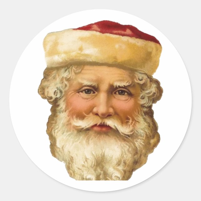 VINTAGE Santa Claus Classic Round Sticker (Front)