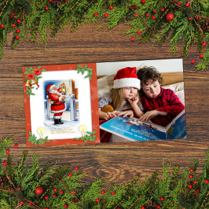 Vintage Santa Claus Custom Photo Holiday Card