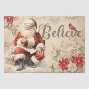 Vintage Santa Claus Decoupage Ephemera Tissue Paper