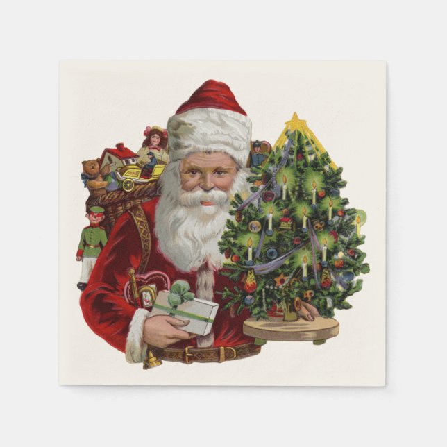 Vintage Santa Claus Dinner Napkins (Front)