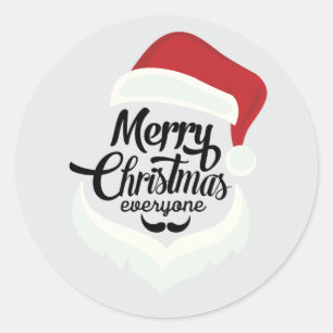 Vintage Santa Claus Face Christmas Art Classic Round Sticker