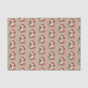 Vintage Santa Claus Face Christmas Tissue Paper