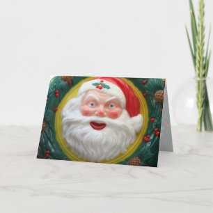 Vintage Santa Claus face Holiday Card