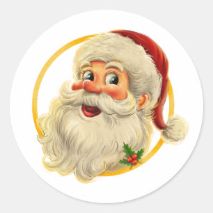 Vintage Santa Claus Family Christmas Holiday Classic Round Sticker