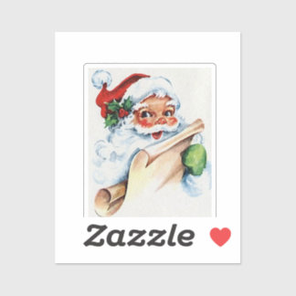 Vintage Santa Claus Father Christmas Square Sticke