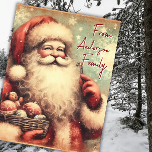 Vintage Santa Claus Greetings Christmas Holidays Postcard