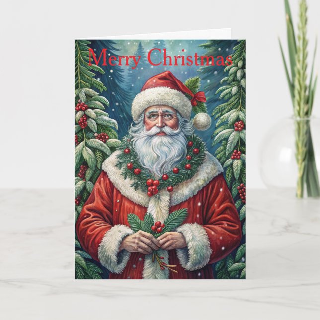 Vintage Santa Claus Holiday Card (Front)
