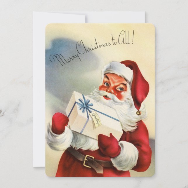Vintage Santa Claus Holiday Card (Front)
