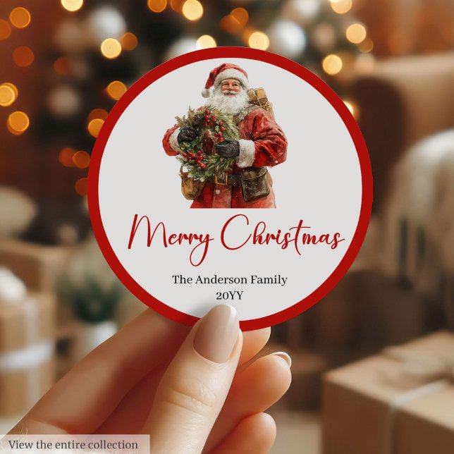 Vintage Santa Claus Holiday Gift Tag Printable (Vintage Santa Claus Holiday Gift Tag Printable)
