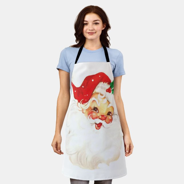 Vintage Santa Claus Illustration Apron (Worn)