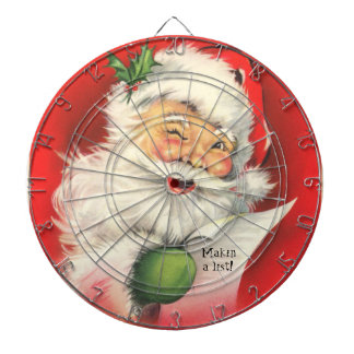 Vintage Santa Claus illustration -Dart board Dartboard