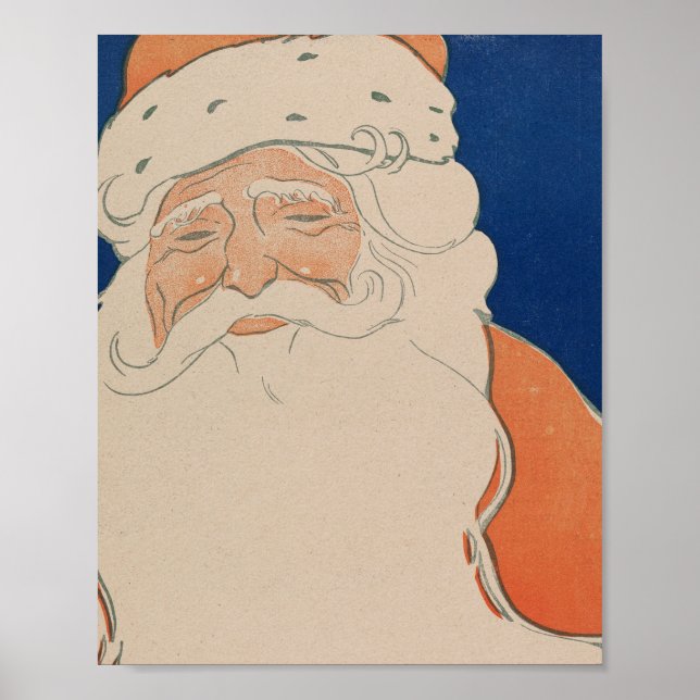 Vintage Santa Claus Illustration  Holiday  Poster (Front)