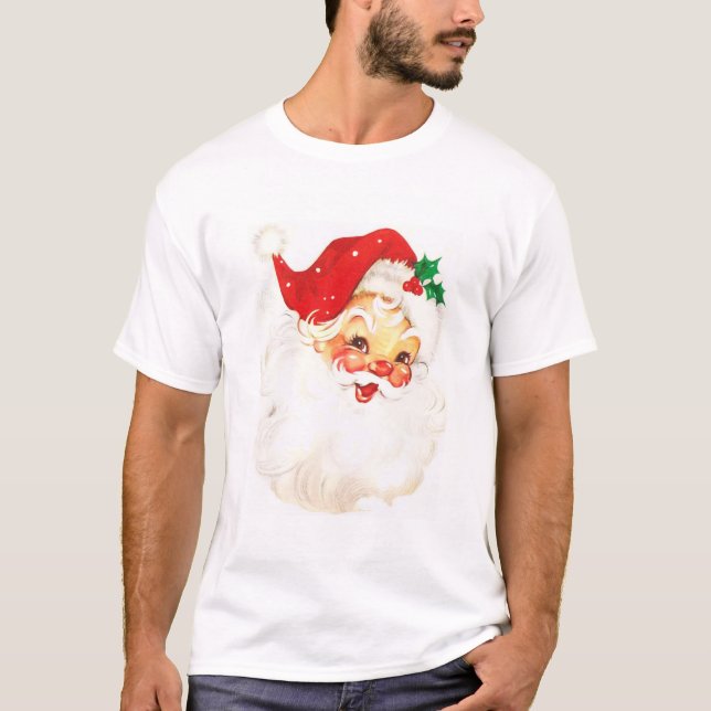 Vintage Santa Claus Illustration T-Shirt (Front)